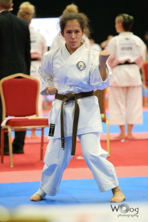 Dudás Éva - Kaiten America karate ruhában a 2016-os Dublini WUKF VB-n